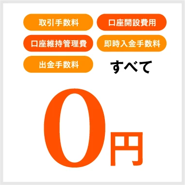 取引手数料 口座開設費用 口座維持管理費 即時入金手数料 出金手数料 すべて0円