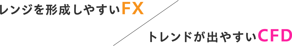 レンジを形成しやすいFX / トレンドが出やすいCFD