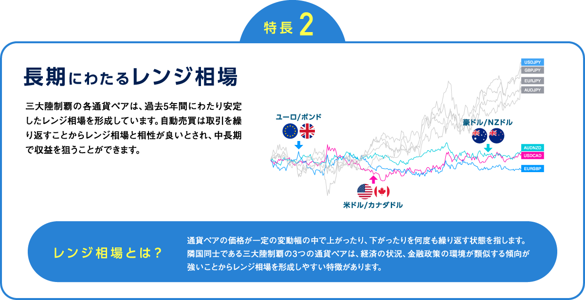 特徴1 長期にわたるレンジ相場