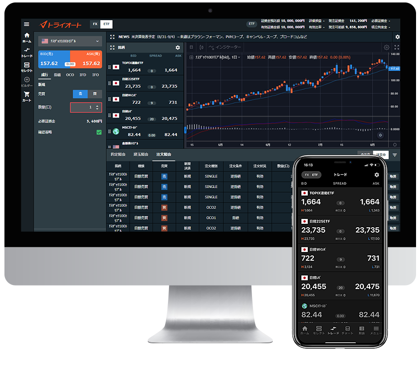 自動売買セレクト画面