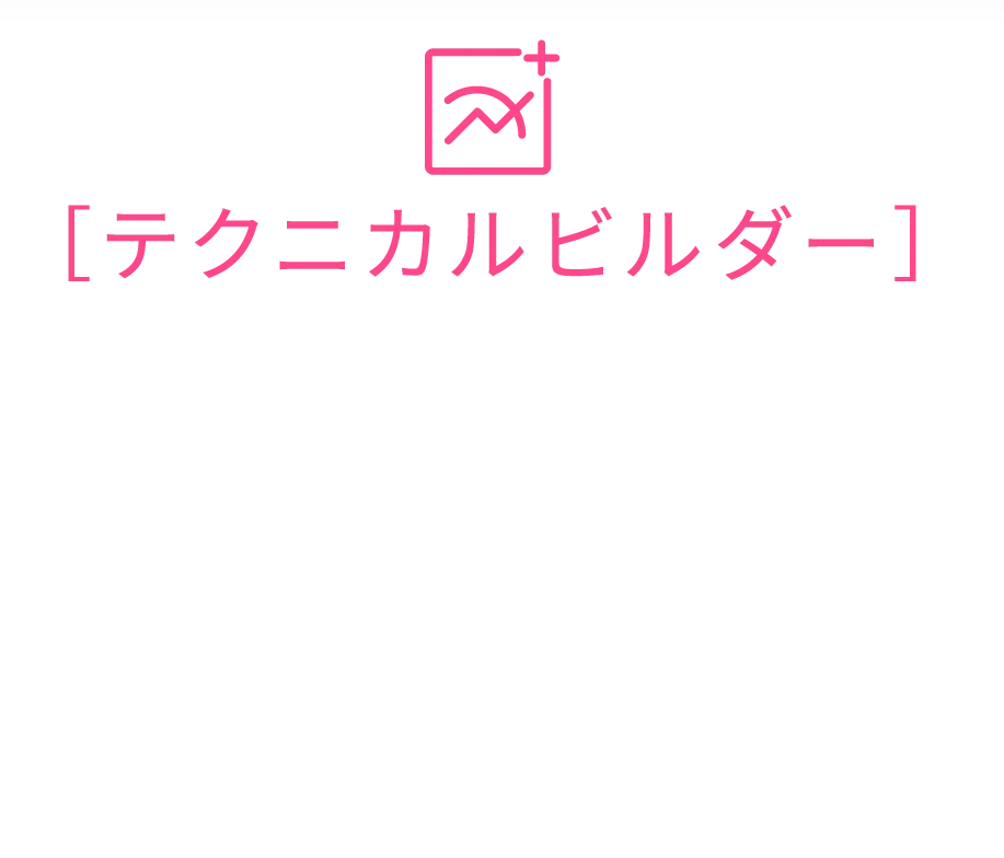 テクニカルビルダー。テクニカル指標を使ってルールをつくる。移動平均線などテクニカル指標のシグナルに応じて稼働するトレードルールを作成できます。