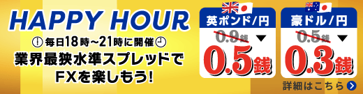 ハッピーアワーキャンペーンの広告バナー